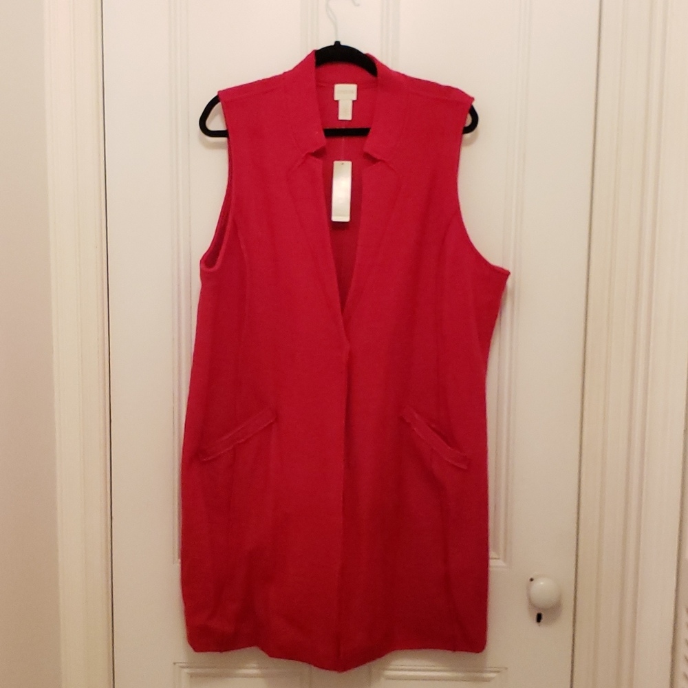 Chico's Wool Vest Cherry Red 🍒 1X